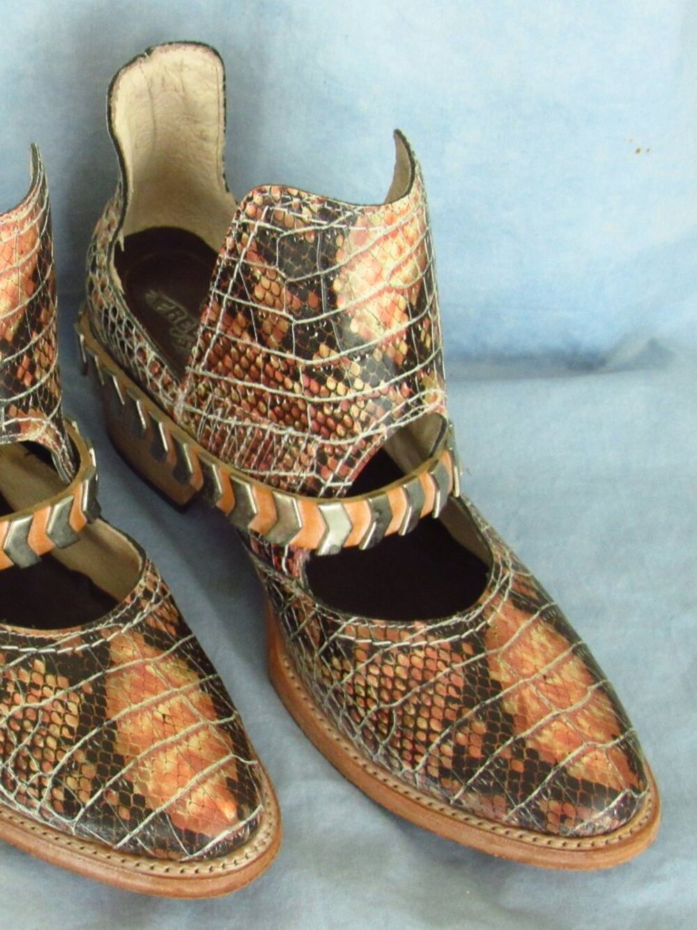 Freebird by Steve “Blade” Women’s Leather Boots – Pink Snake (US 10; See Notes)